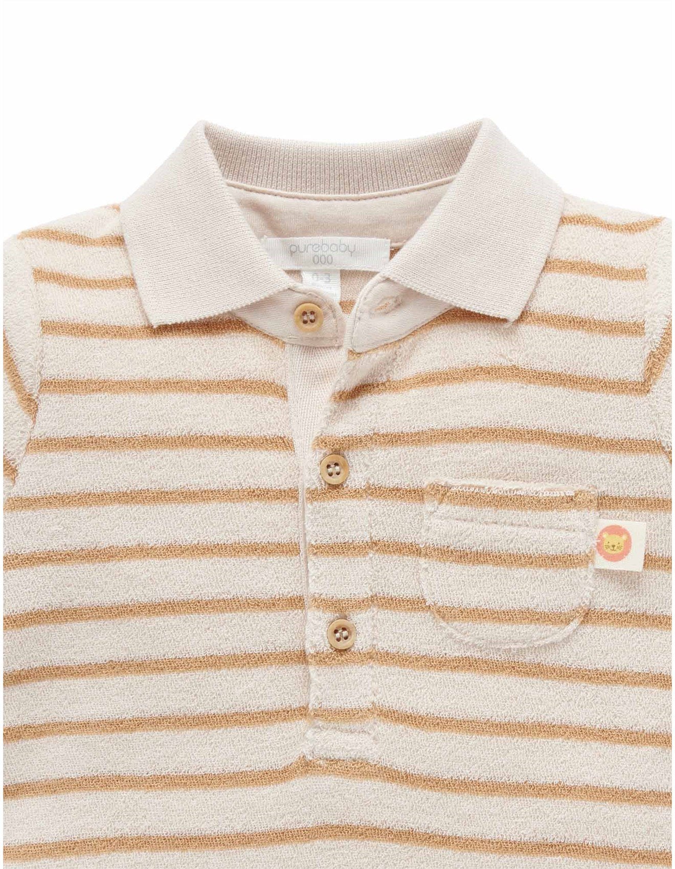 Purebaby Towelling Polo Growsuit