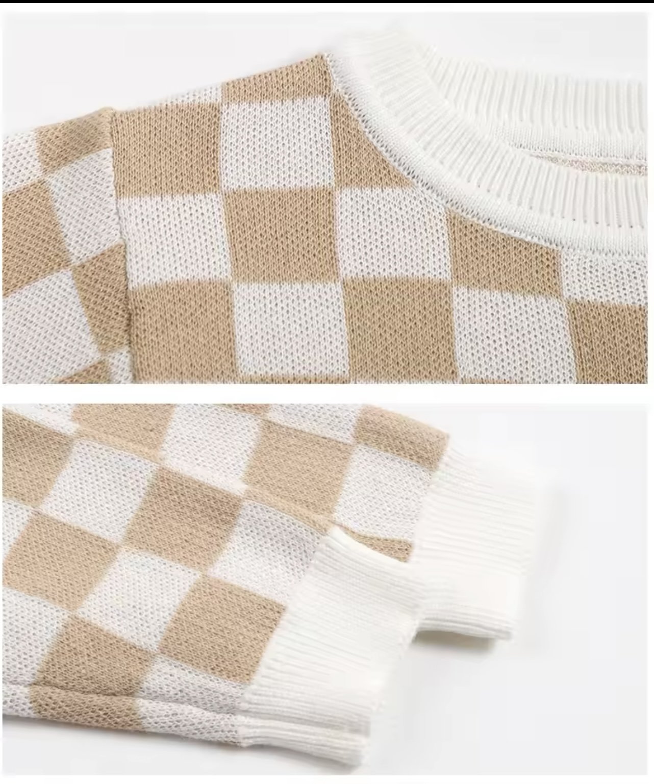 Plaid 2 Piece Knit Set