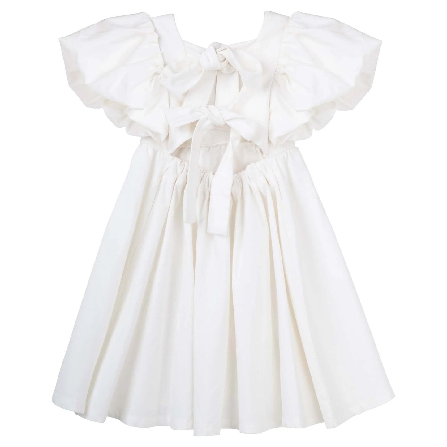 Designer Kidz Grace Tie Back Dress- Ecru