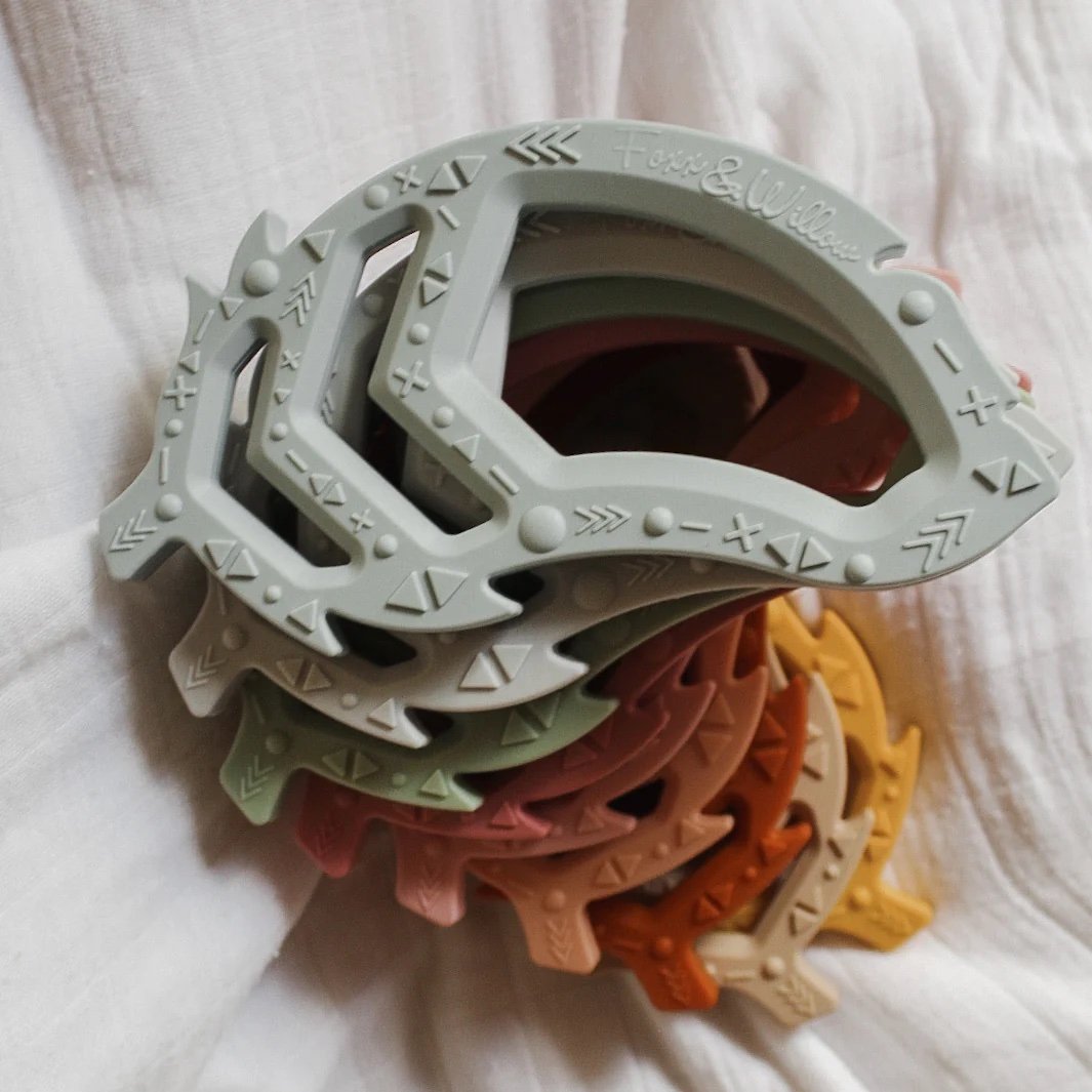 Foxx + Willow Silicon Teether- Feather