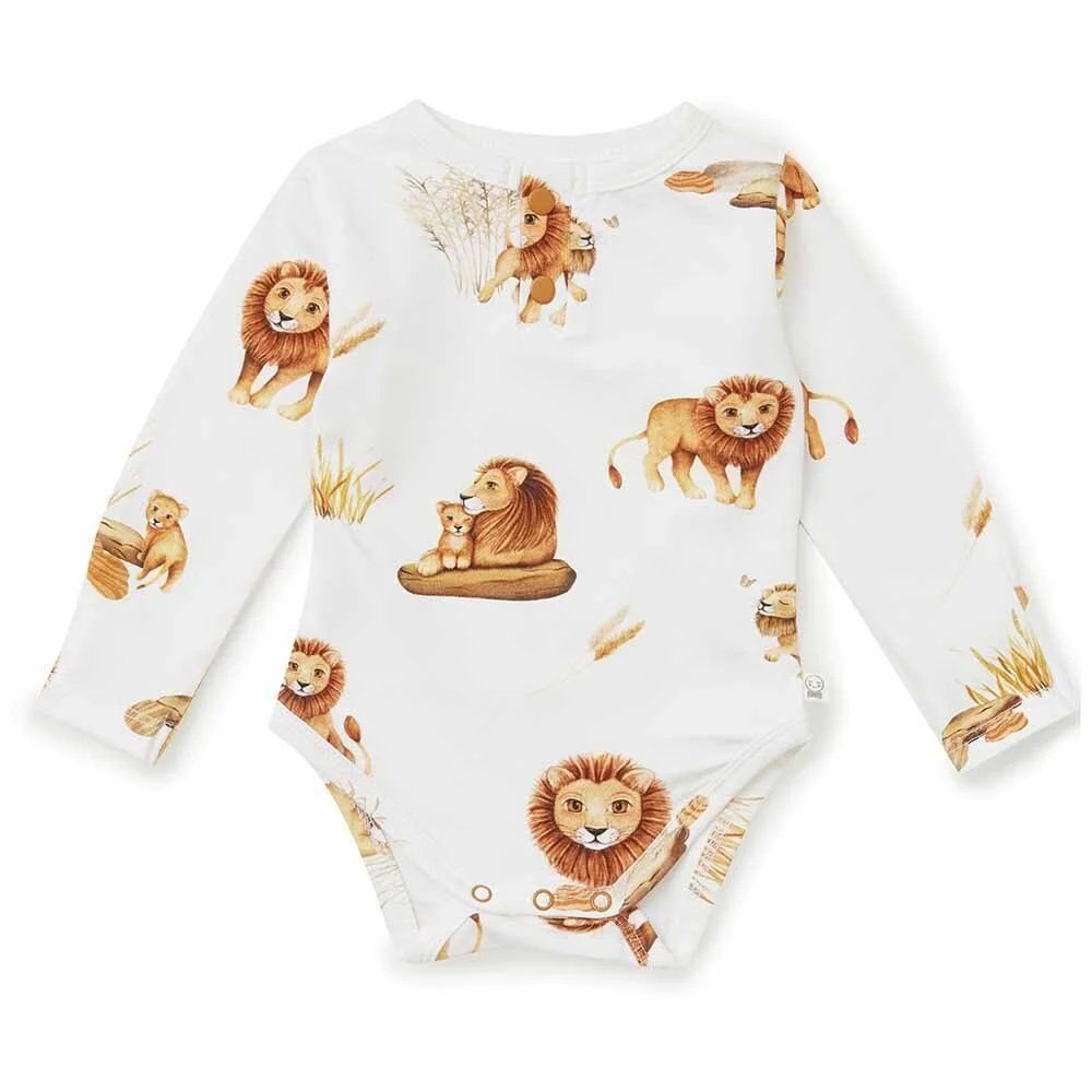 Snuggle Hunny Long Sleeve Bodysuit- Lion
