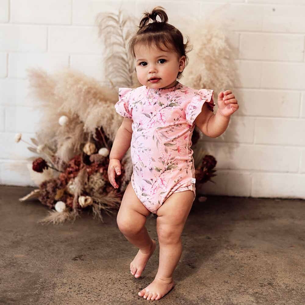Snuggle Hunny Bodysuit- Pink Wattle