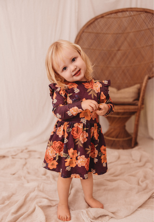 Snuggle Hunny Long Sleeve Organic Dress- Sienna