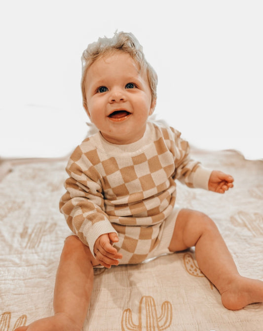 Plaid 2 Piece Knit Set