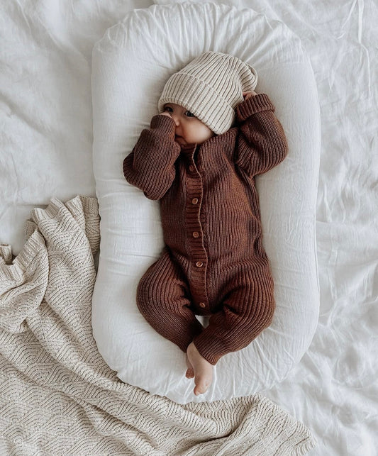 Raising Reign Knit Romper- Espresso