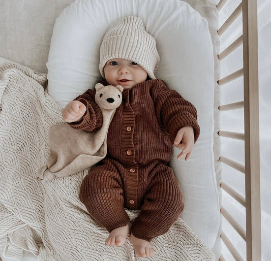 Raising Reign Knit Romper- Espresso