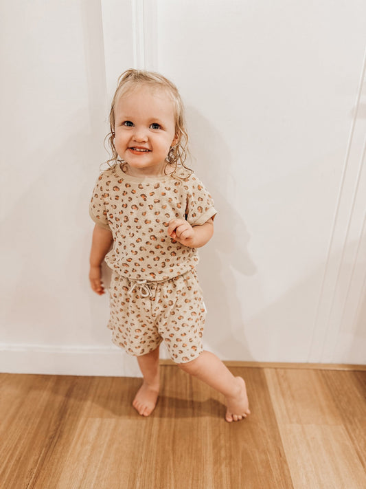 Purebaby Towelling Animal Print Playsuit