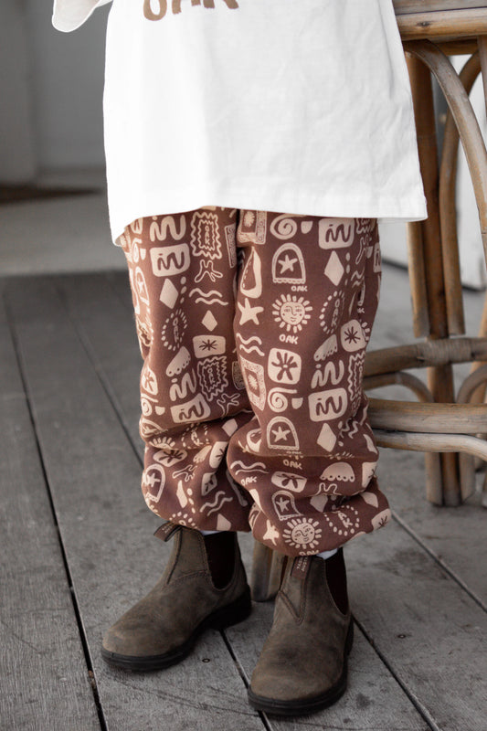Oak The Label Oasis Fleece Trackpant | Tobacco Brown