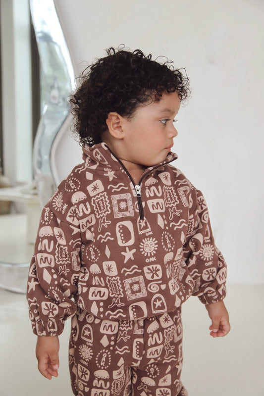 Oak The Label Oasis Fleece Jumper | Tobacco Brown