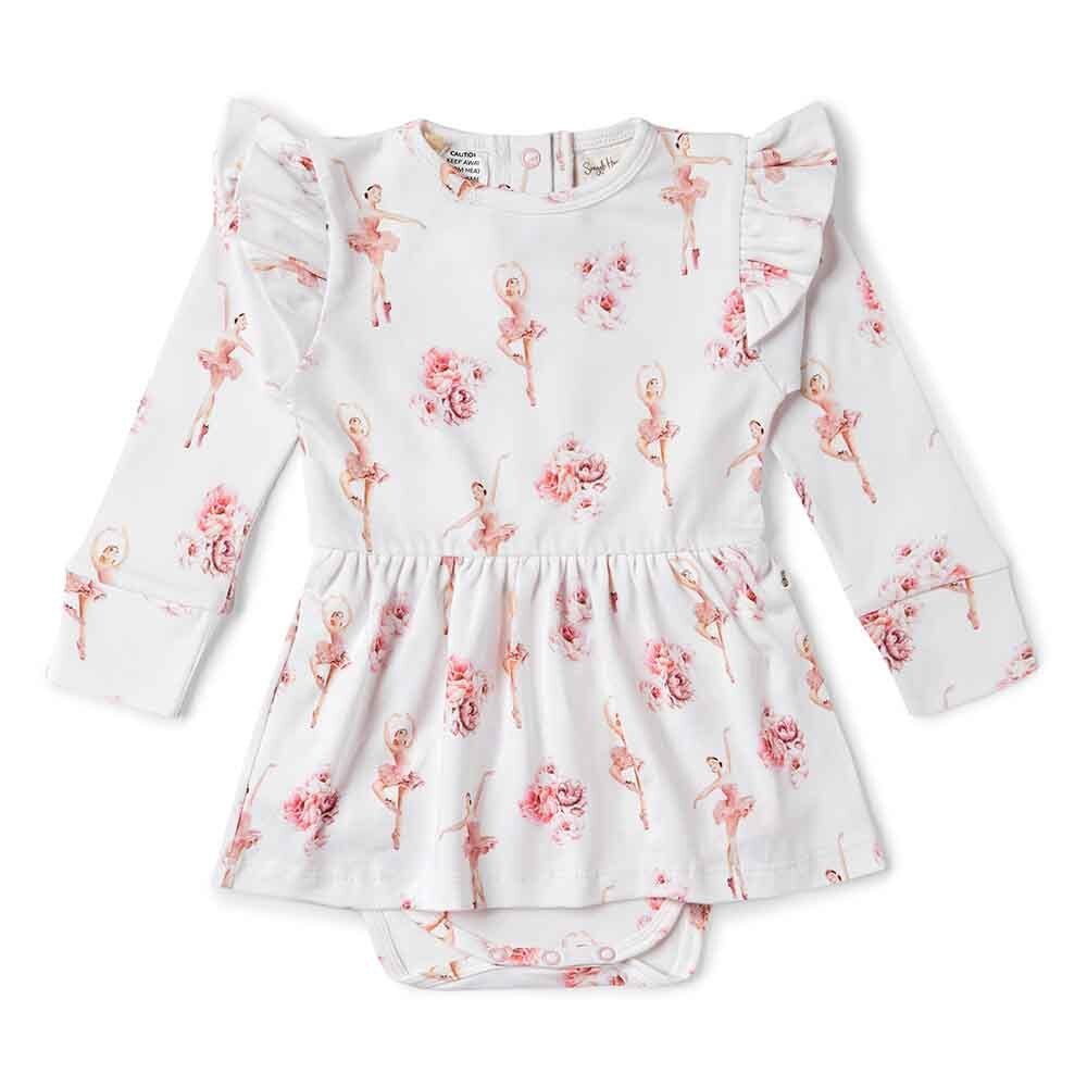 Snuggle Hunny Long Sleeve Dress- Ballerina