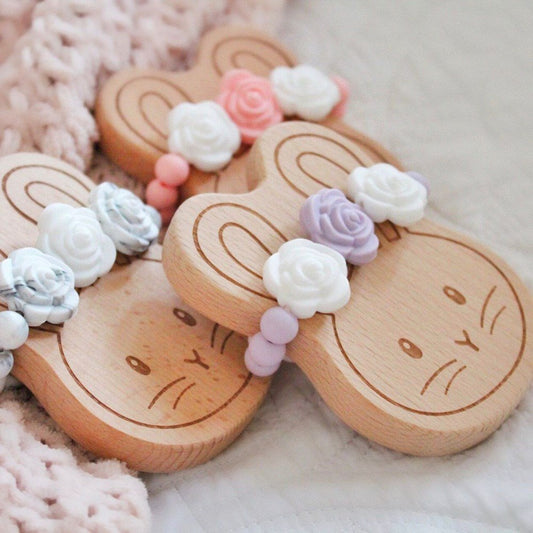 Foxx + Willow Teether Toy- Blossom Bunny