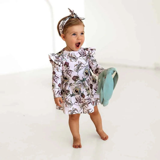 Snuggle Hunny Long Sleeve Dress- Banksia