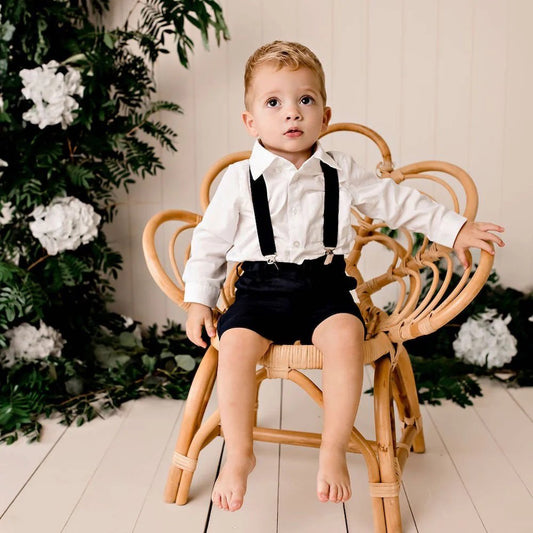 Designer Kidz Jackson Formal Long Sleeve Romper