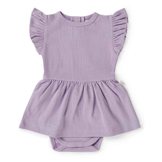 Snuggle Hunny Organic Short Sleeve Dress- Jacaranda
