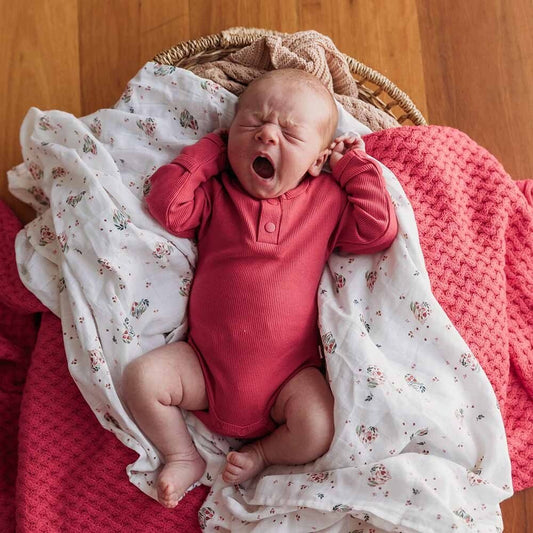 Snuggle Hunny Organic Bodysuit- Hibiscus